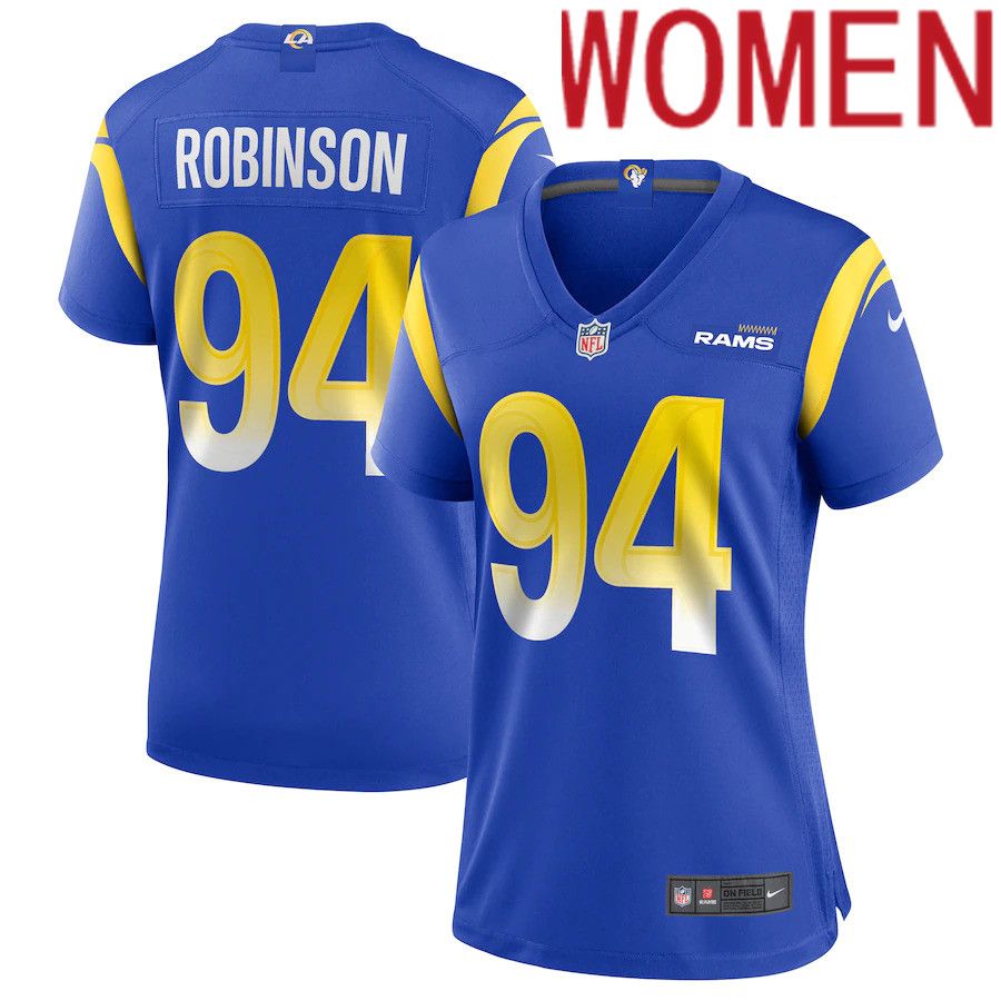 Women Los Angeles Rams 94 AShawn Robinson Nike Royal Game NFL Jersey